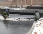 氯化聚乙烯防水卷材的施工现场